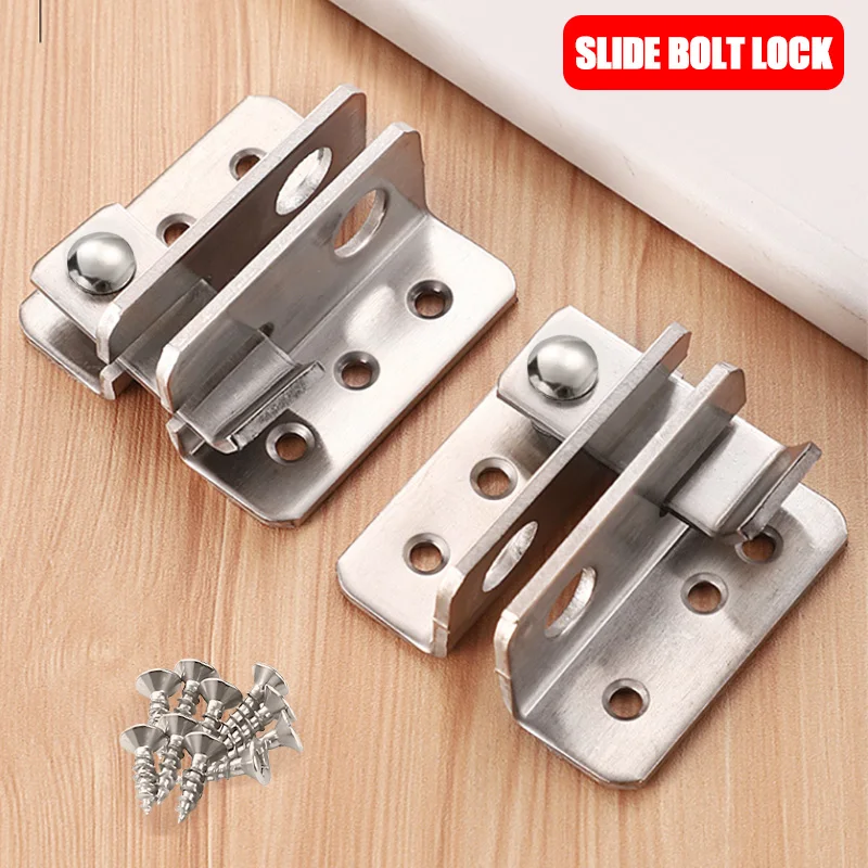 Flip Latch Slide Bolt Lock for Barns Cabinets Pet Cages Wooden Fences Bathrooms Garages Windows Brushed Nickel Metal Gate Latch