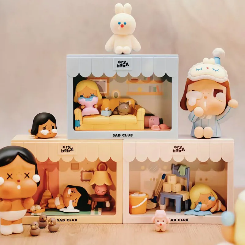 Crybaby Sad Club Series Scene Sets Blind Box Anime Figure Mystery Box Cute Figurine Cry Baby Cartoon Toy Surprise Gift