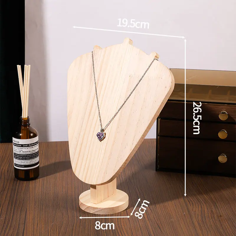 Wood Necklace Display Stand, Jewelry Bust Necklace Holder Mannequin Bust Stand Desktop Necklaces Organizer for Retail Home - view 5