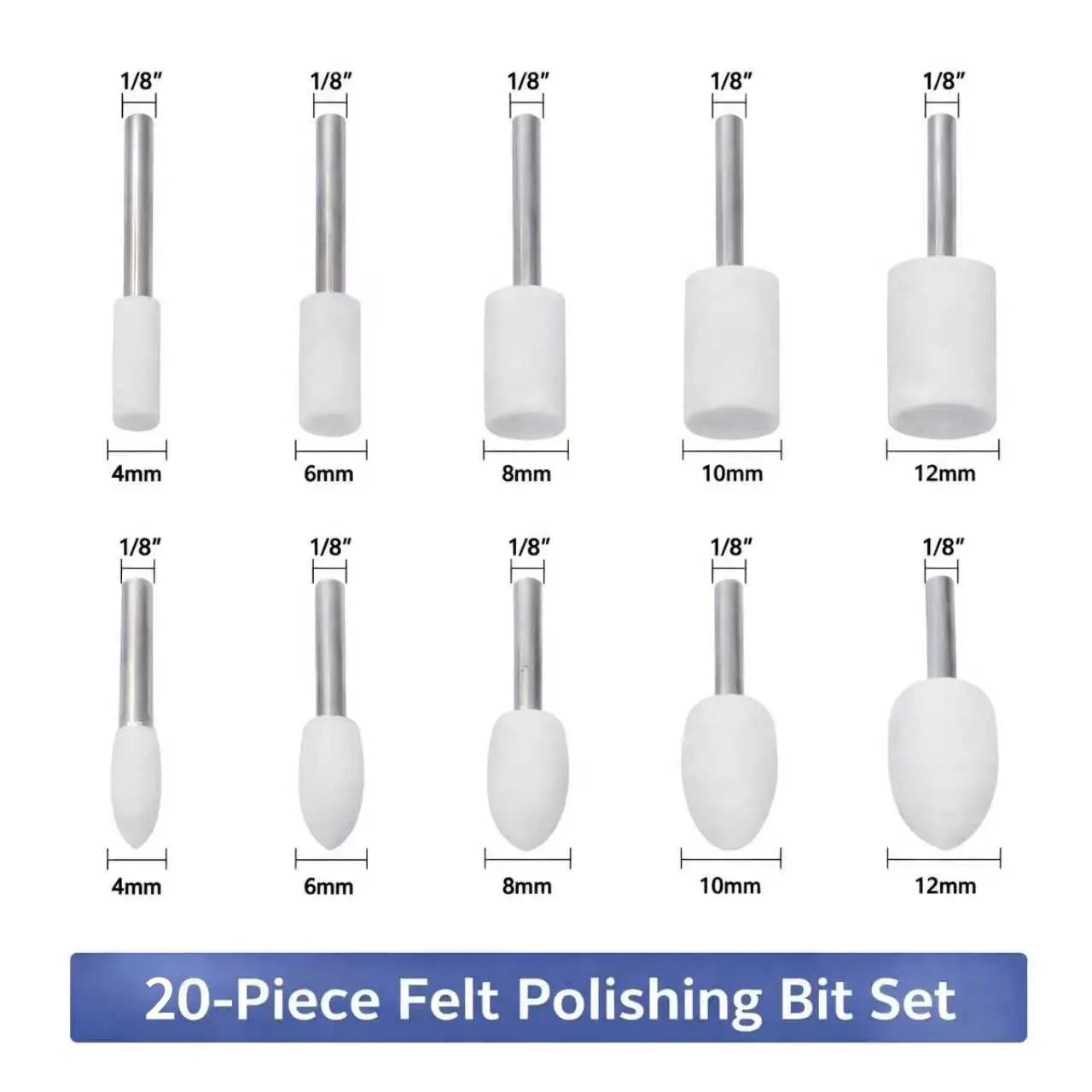 50sets 10pcs/set Buffing Wheel Polishing Bits for Dremel Tool Accessories Aluminum Resin Metal Watch Polishing Kit Buffing Pads