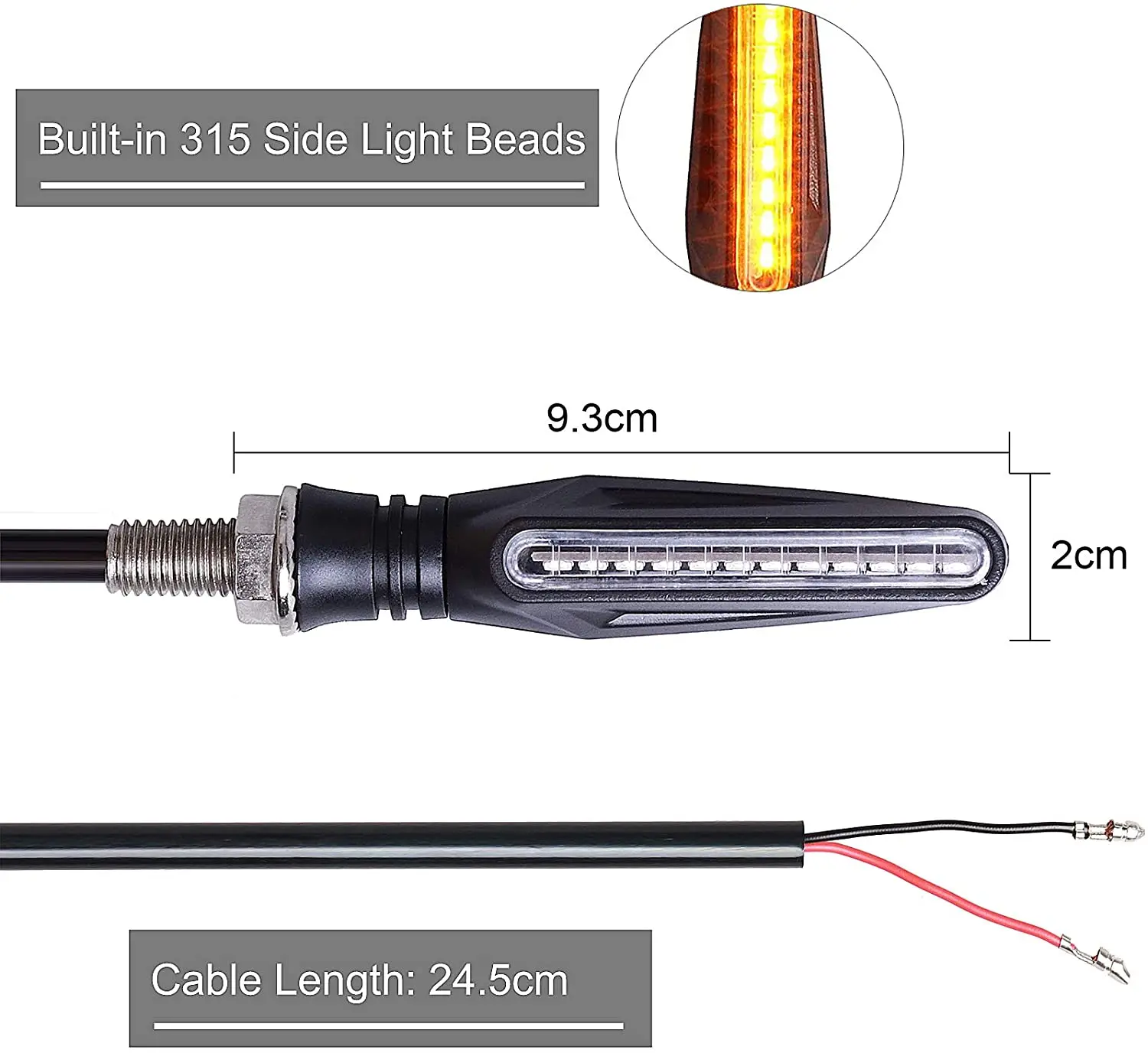 2 szt. Uniwersalny kierunkowskaz motocykla LED 12v IP68 wodoodporny bursztynowy kierunkowskaz migacz tylne światła akcesoria do lamp