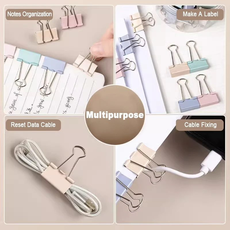 Color Long Tail Clip Wholesale Small Morandi Tailcoat Clip Large Stainless Steel Clip Office Student Storage Iron Clip
