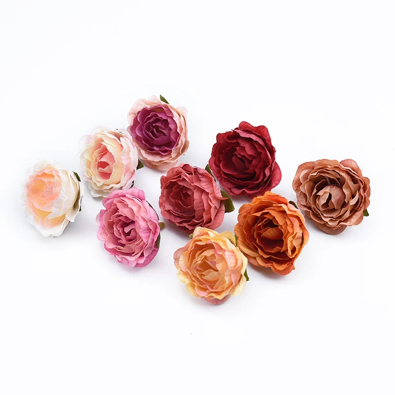 20/40Pcs 4CM Artificial Flower Rose Head Wedding Bride Accessory Clearance Festival Decoration Home Room Scrapbook Gift Hot Sale