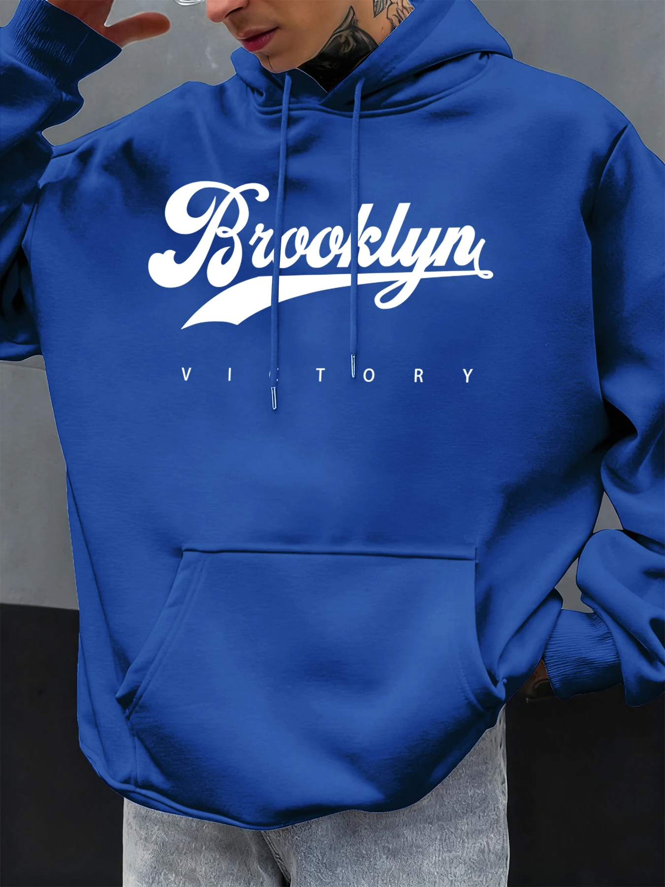 

Brooklyn Victory Logo Мужские толстовки с принтом Разноцветная толстовка с карманами Флисовая осенняя одежда Повседневная уличная одежда Модные топы