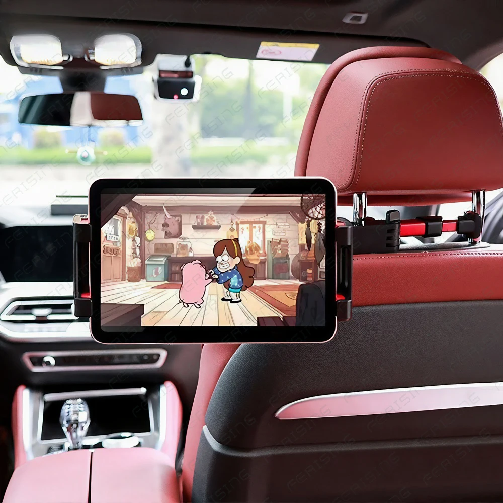Kids Car Tablet Holder Backseat, Rotating Telescopic Headrest Mount for iPad Phone 4.7-12.9