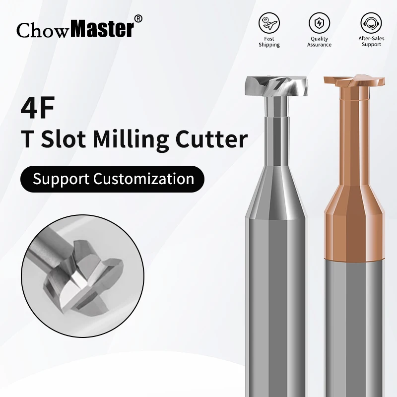 

Chowmaster Carbide T-type milling cutter tungsten steel coated slot cutter integral T type endmills for metal