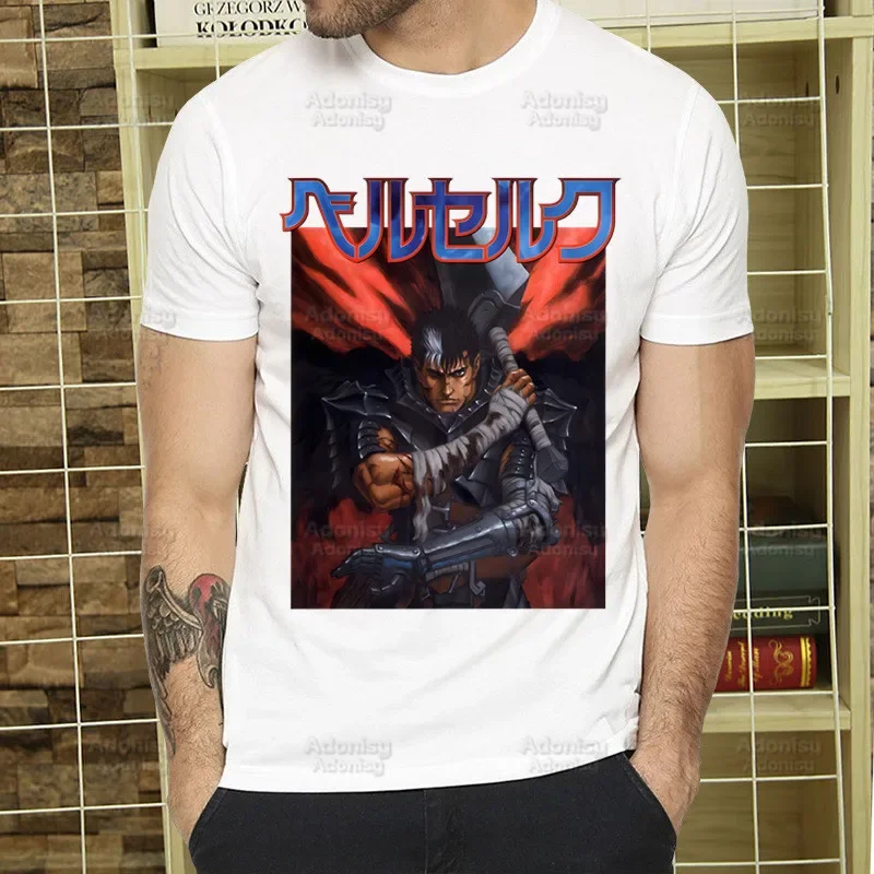 Berserk Anime T Shirt Men Casual Short Sleeve Behelit Legend Sword Warrior Tshirt Homme Manga Unisex Guts Griffith T-shirt Tees