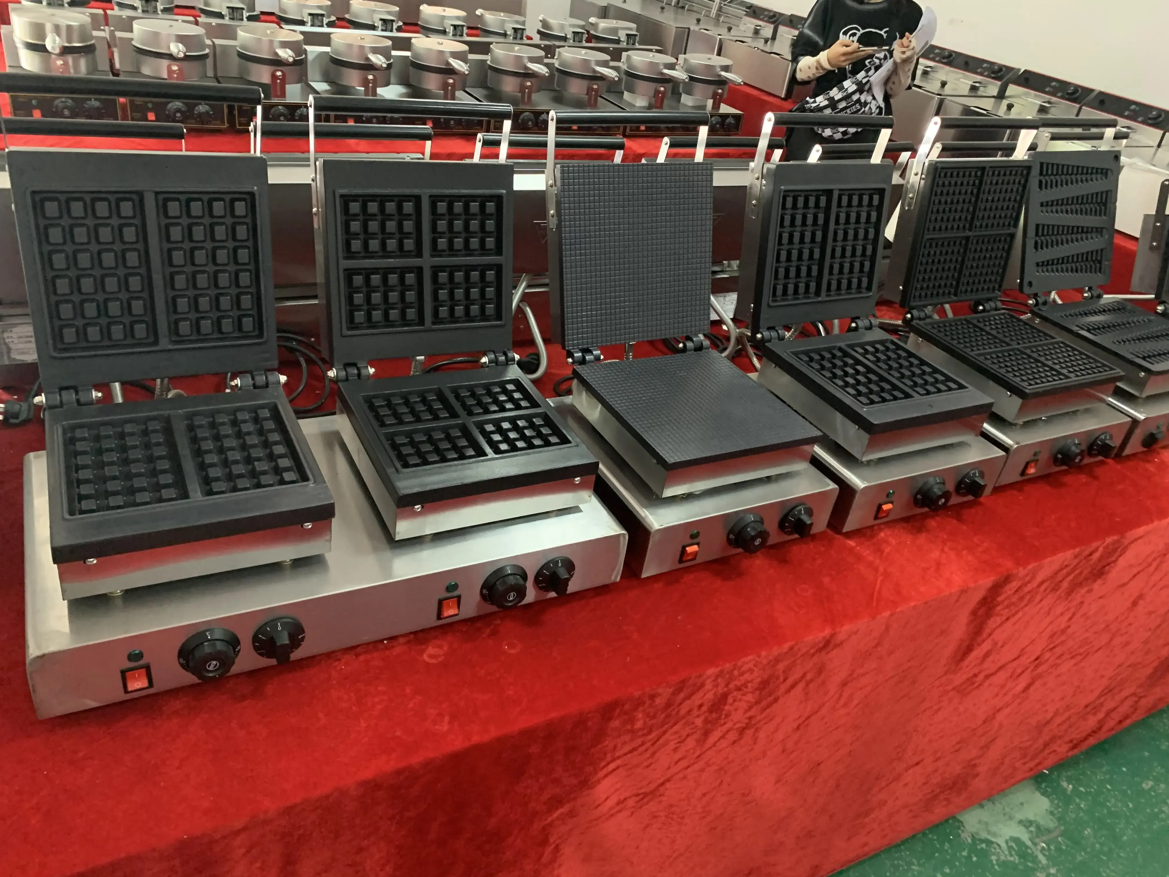 Ice Cone Maker Machine Square Waffle Maker Machine Commercial Snack Machine