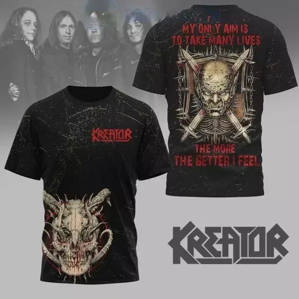 

New Rock Kreator Album T-shirts Male 3D Print Trend Cool T-Shirts Men Women Hip Hip Short Sleeve Tee Y2k Tops Oversized Clothing