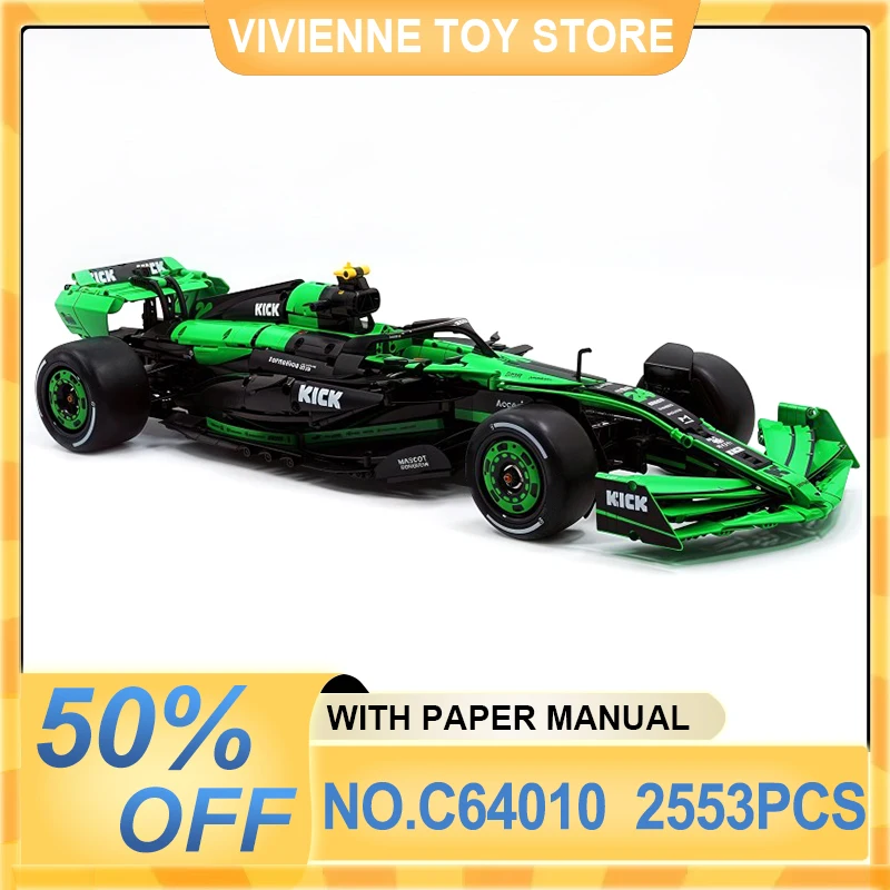 CADA C64010 Technical Champions C44 F1 Car 1:8 Race Racing Vehicle Building Block Brick Puzzle Assembly Toys Kids Christmas Gift