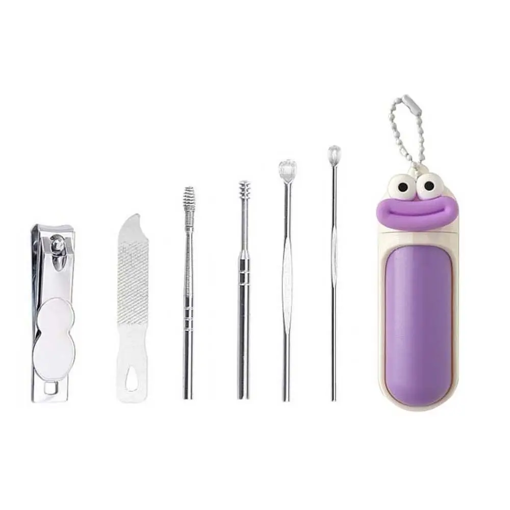 Outil de manucure mignon coupe-ongles chaîne pendentif pince coupante à ongles Mini lime à ongles soins des ongles cure-oreille dessin animé ponçage des ongles voyage