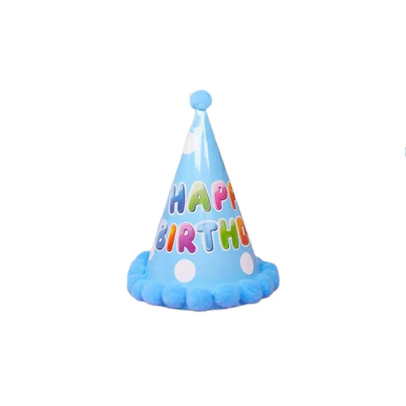 5 pezzi cappello di compleanno goccia di pioggia zucchero filato colore casuale decorazioni per feste di compleanno per bambini cappello colorato