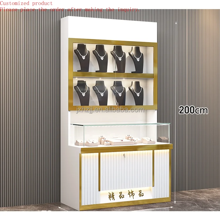 

Custom.Hong Zhan New Perfume/Jewelry Shop Interior Design Cosmetic Shelf with Cabinet Mdf Perfume/Jewelry Display Showcase Custo