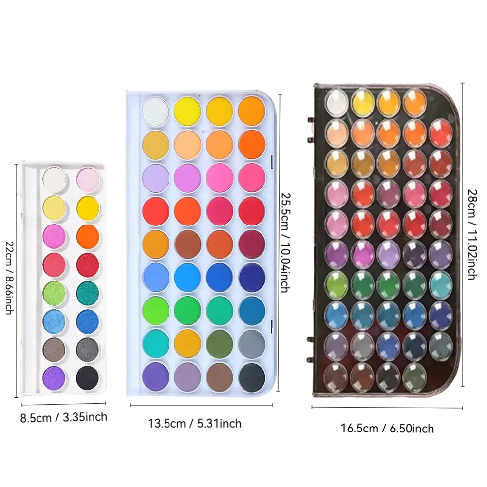 16/36/48 color watercolor paint set, including brushes and portable case, with bright colors, suitable for painting, writing