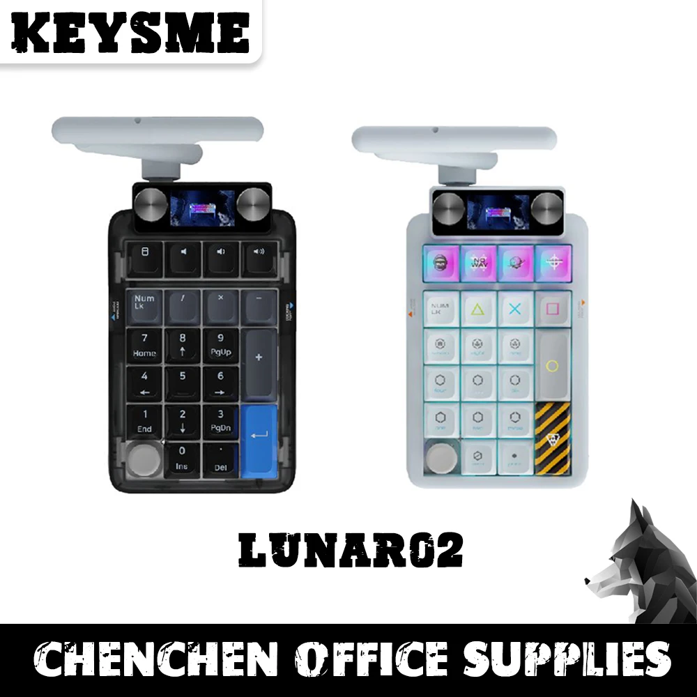 

KeysMe Lunar02 Mechanical Keypad 2.4G Bluetooth Mini Keyboard Hot-Swap RGB Keypad 21 Keys Numeric Customization Numpad Keyboard