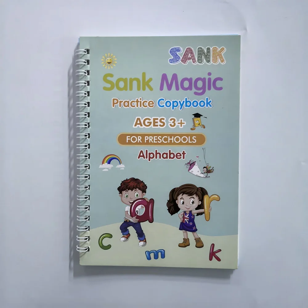 1 Set Reusable Learning Math English 3D Calligraphy Book Drawing Copybook Numbers Education for Kids Letter Practice Gifts