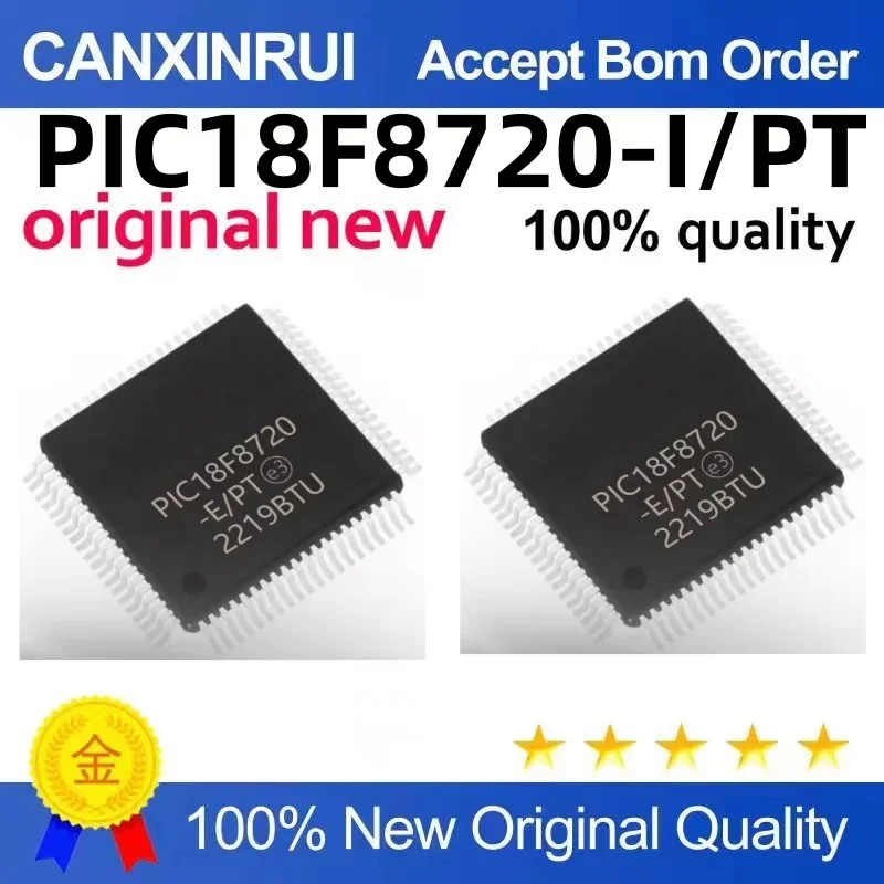 

PIC18F8720-I/PT TQFP-80 is a new original off-the-shelf PIC18F8720 microcontroller chip