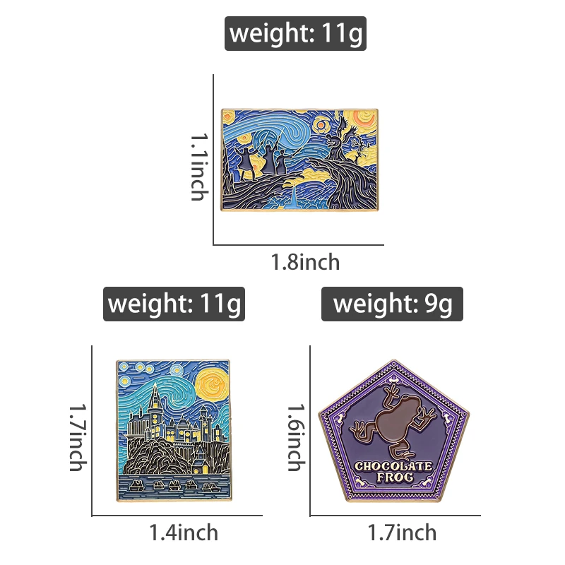 Oil Painting Series Enamel Pins Cartoon Character Castle Brooches Backpack Shirt Lapel Badges Fashion Jewelry Gift Wholesale