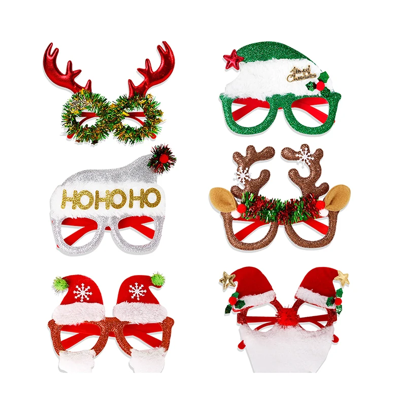 Creative Fashion Christmas Decoration Glasses Cartoon Christmas Party Glasses Frames Cute Exquisite Christmas Glasses Gifts