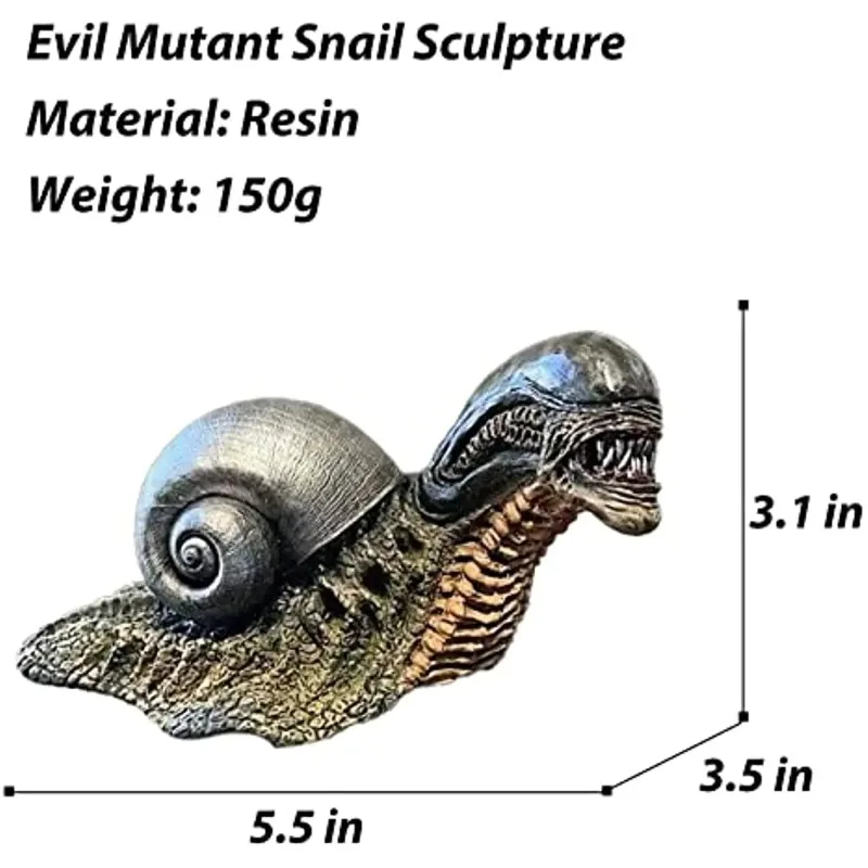 Variation Snail Statue, Resin Evil Snail Sculpture Alien Lover\'s New Favorite Home Office Decoration Garden Outdoor Decoration