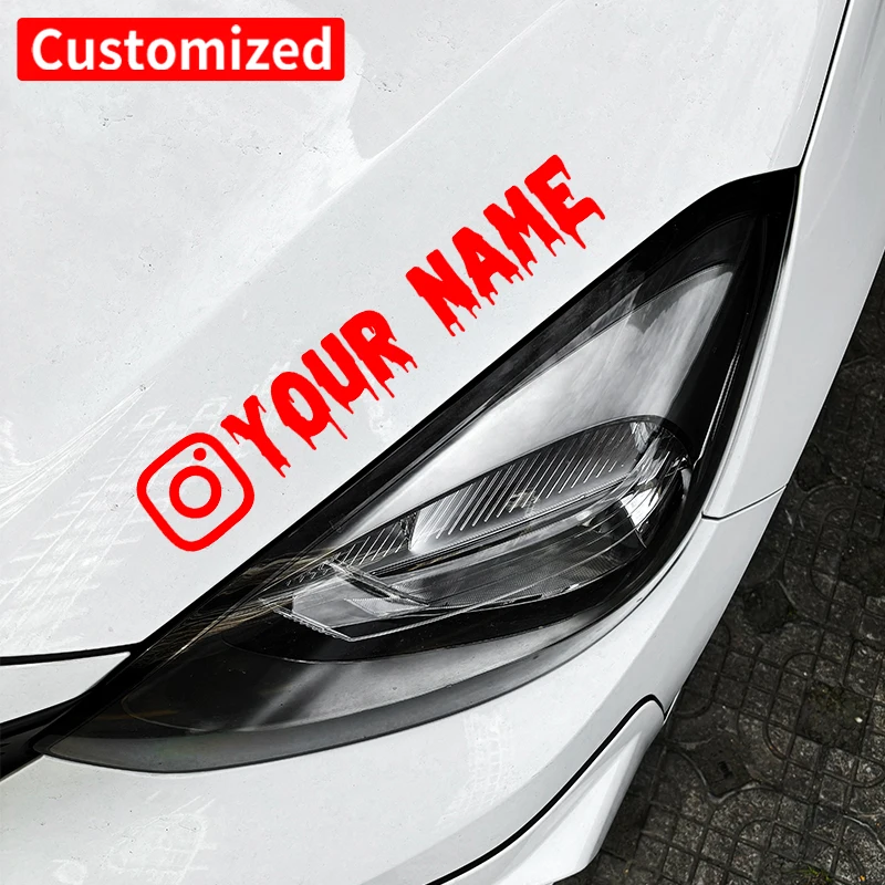 AliExpress NONE 1PC User Name Blood Custom Personalized Instagram Motorcycle Stickers Waterproof DIY Fuel Tank Helmet Car Bicycle Vinyl Decals