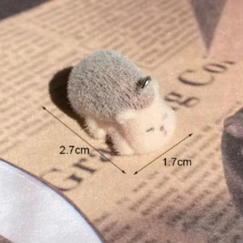 20Pcs 3D Cute Flocking Hedgehog Charms Cartoon Plush Mini Animal Resin Pendant For Bag Keychain Earrings DIY Crafts Jewelry Make