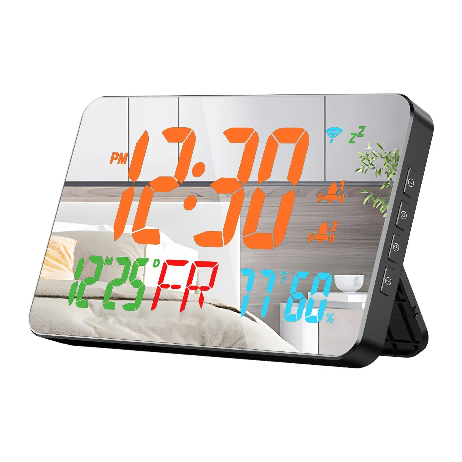 Digital Alarm Clock Adjustable Brightness Desk Clock for Living Room Bedside