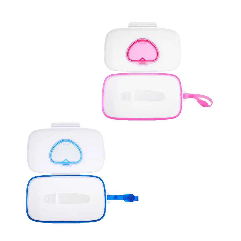 

2Pcs Portable Wipes Storage Case Assorted Friendly PP Material One Hand Operation Portable Wipes Box