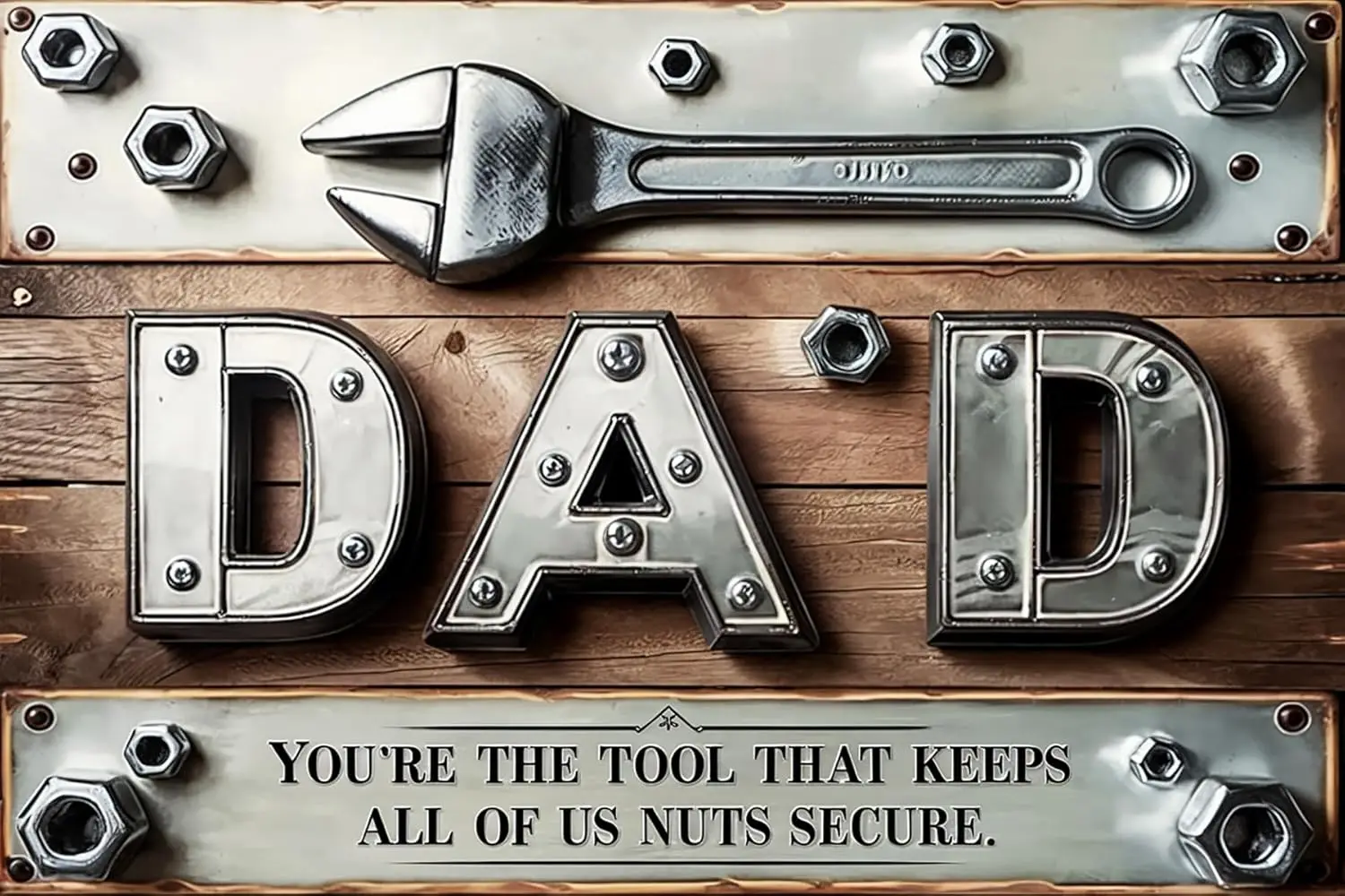 Funny Dad Metal Tin Sign Vintage Father's Day Wall Art You're the Tool That Keeps All of Us Nuts Secure Humorous Wo sign