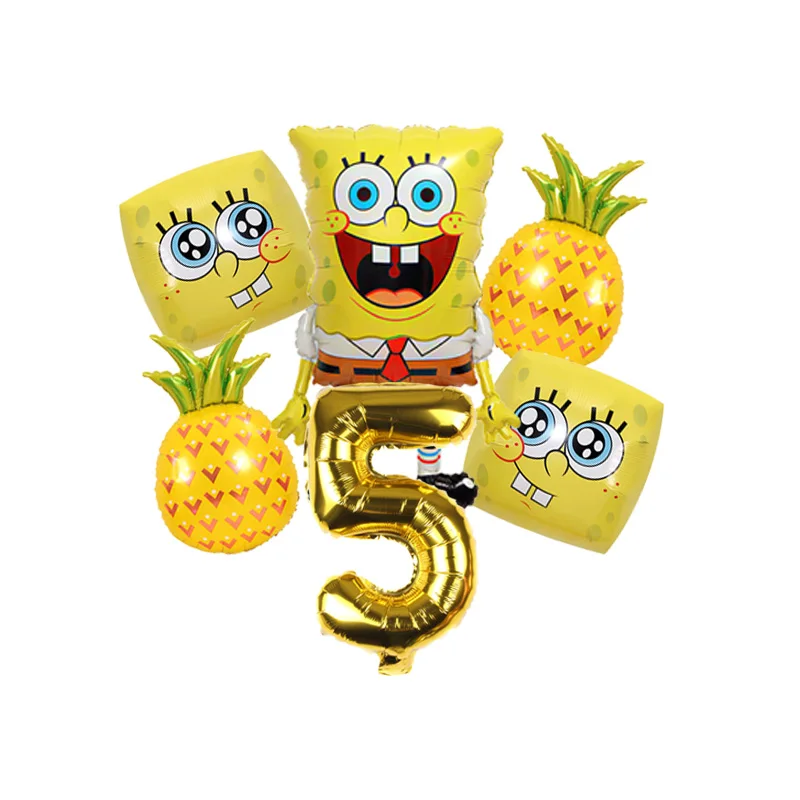 SpongeBob Schwammkopf Luftballons Party-Dekoration Zubehör für Cartoon-Themen Geburtstagsfeier Feiertagsfeier Familientreffen Kinder – Detail 5