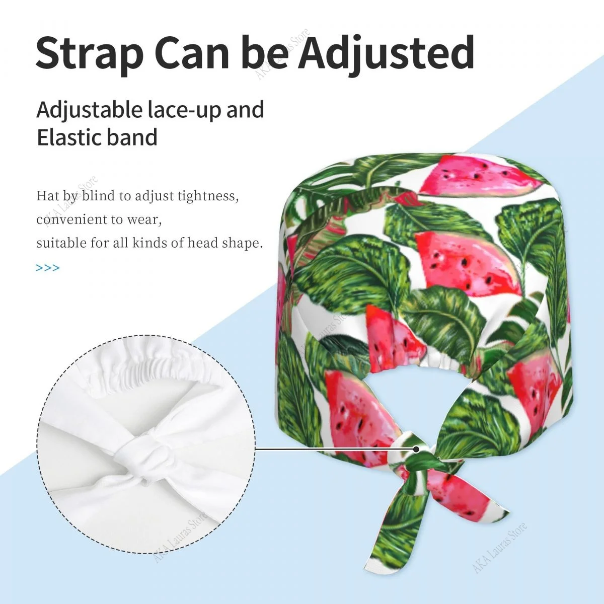 卸売熱帯スイカジャングルの葉帽子クリーニング作業キャップおかしいサロン看護キャップ男性手術帽子スクラブキャップ