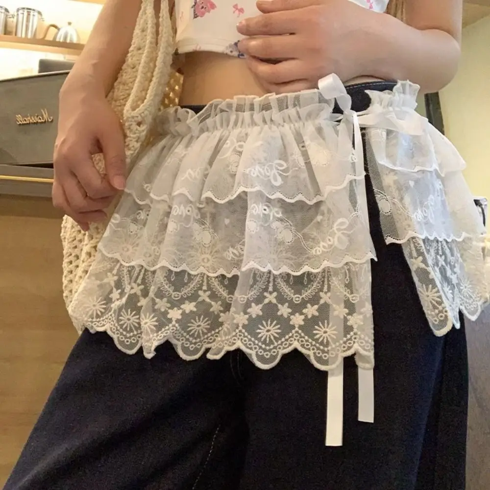 

Элегантные мини-юбки в стиле балеткор с кружевом, корейские короткие юбки с оборками, с завышенной талией, в стиле Y2K, для девушек
