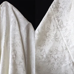 White Three-dimensional Jacquard Texture Fabric Embroidered with Raised Lines Creative Jacket Cheongsam Designer Fabric
