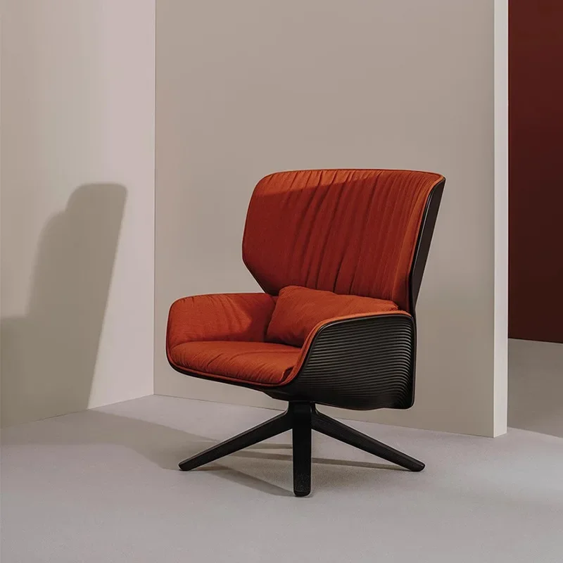 Light luxury single sofa chair business meeting guests negotiate tables and chairs hotel leisure chair leather