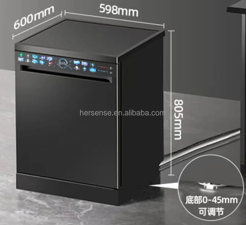 Customization Dishwasher wash/dry 18 Sets Load Dishwasher Machine Touchscreen Panel Dish WasherBucket Washing Machine Household