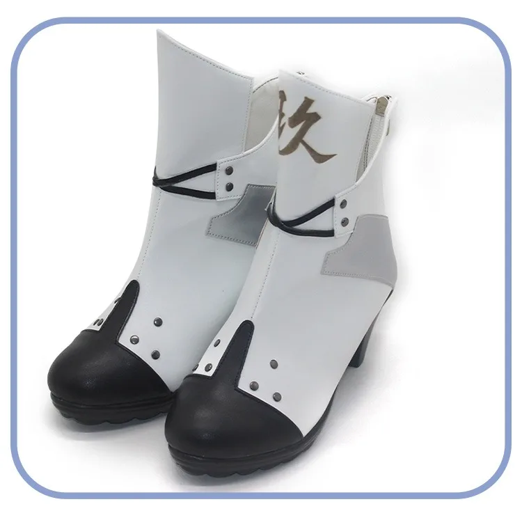 Qiong Jiu – chaussures de Cosplay en cuir PU pour filles, accessoires de Cosplay de première ligne, bottes de carnaval d'halloween, sur mesure