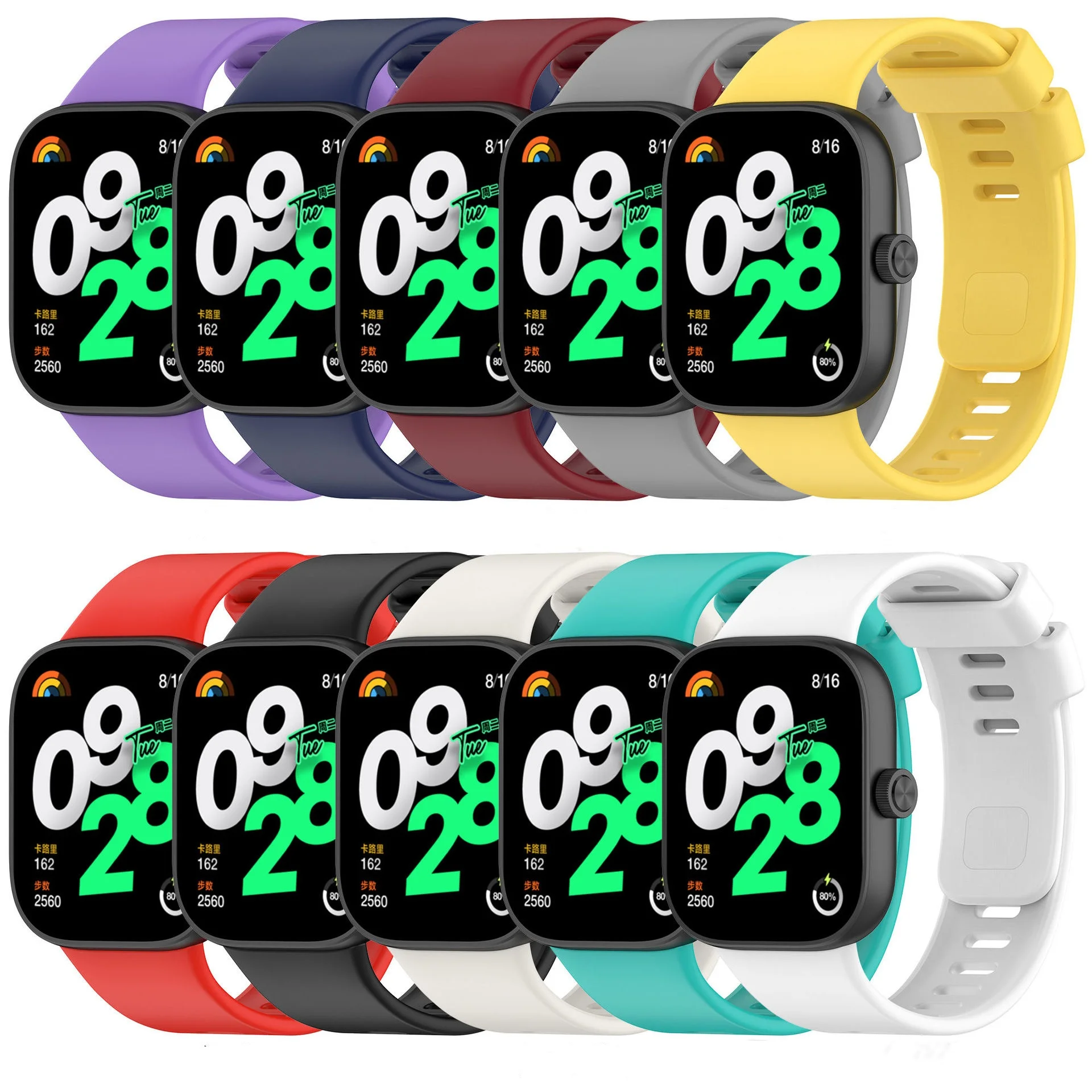 Colorful Buckle Silicone Watch Band For Redmi Watch 4 Original Silicone Strap For Redmi Watch 4 Bracelet For Xiaomi Band 8 Pro