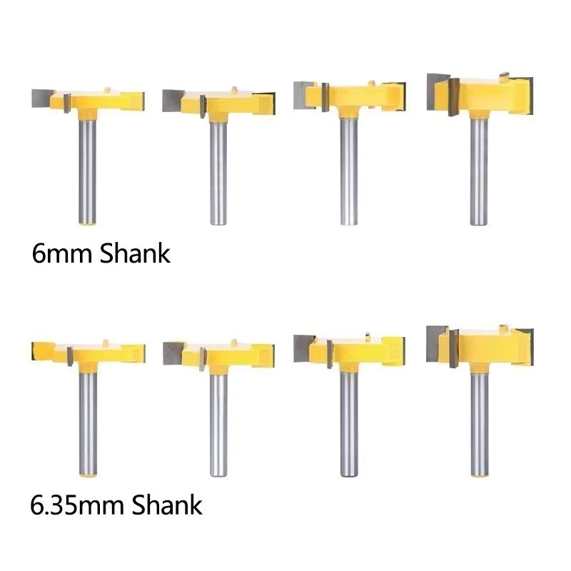 Punta del Router per fresa a T con gambo da 6mm/6.35mm per utensili per la lavorazione del legno fresa per legno di grado industriale