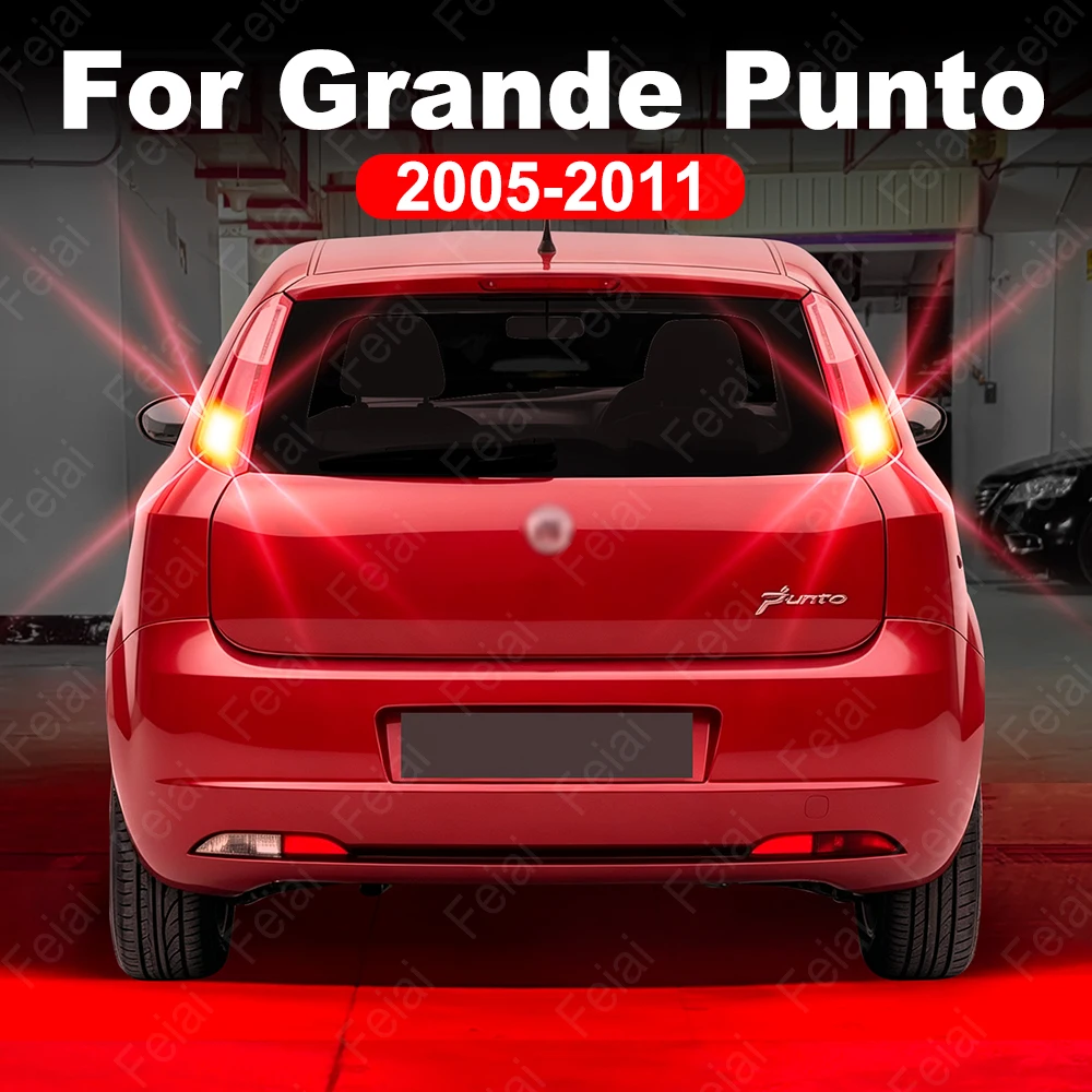 LED Rear Brake Light For Fiat Grande Punto 2005 2006 2007 2008 2009 2010 2011 Car Accessories Red LED Strobe Stop Light Bulb
