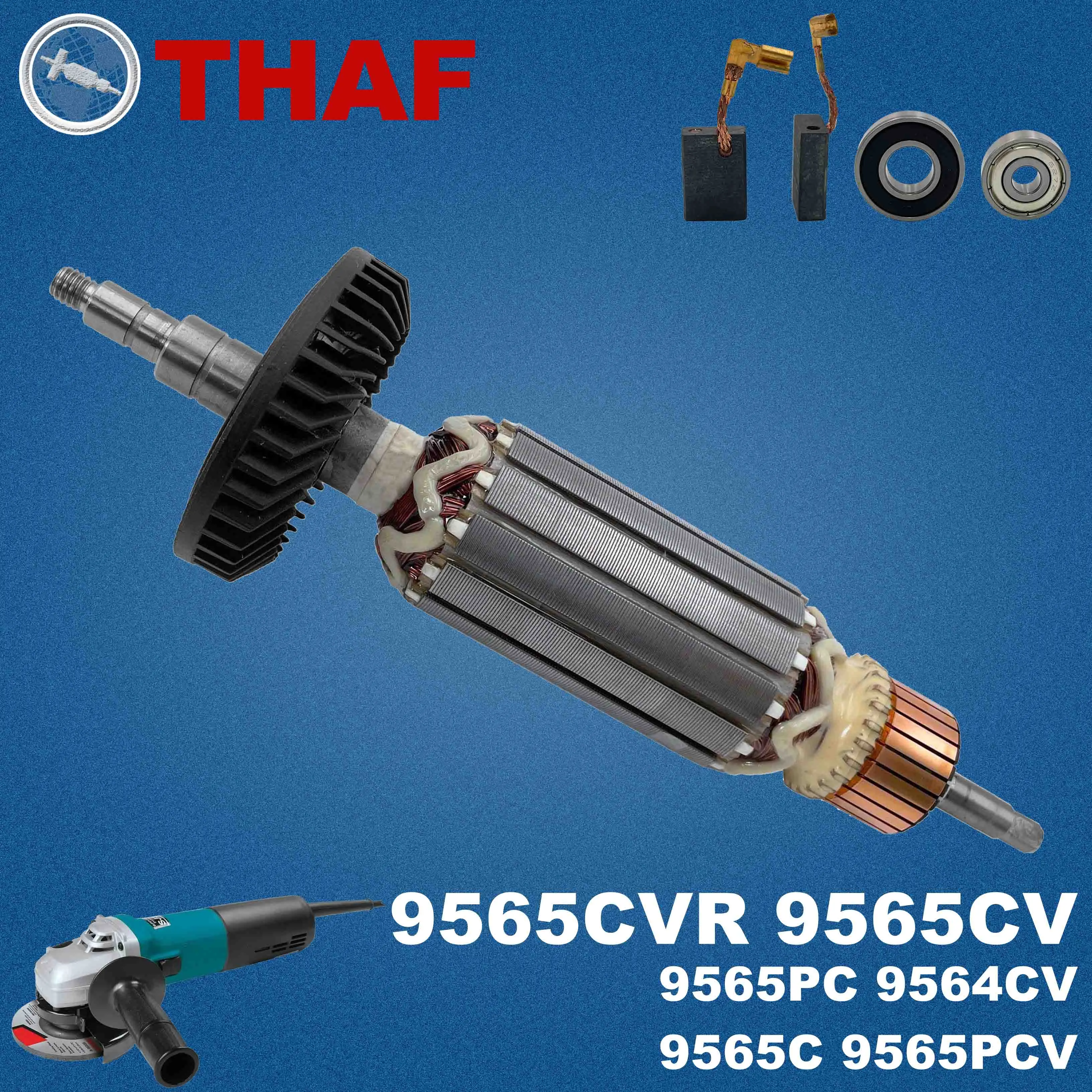 AC 220V 240V 9565C 9565CV Armadura Rotor para MAKITA 9565CVR 9565PC 9565PCV 9564CV Combi Rebarbadora Peças de reposição Esmerilhadeira 515228-2