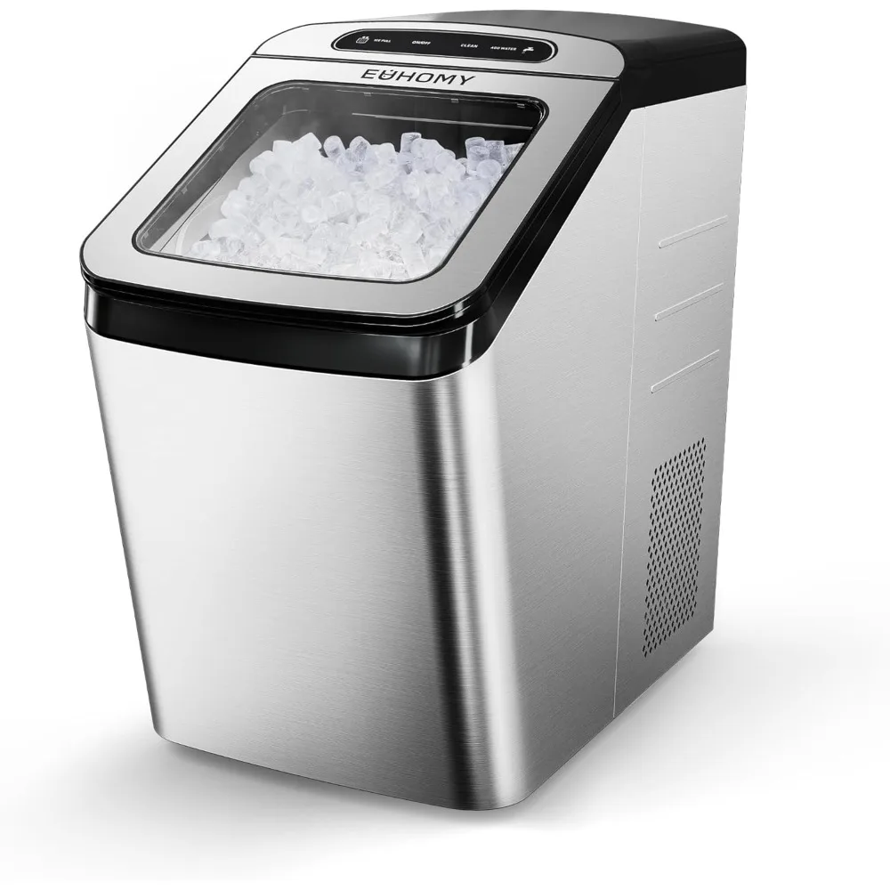 Nugget Ice Maker Countertop, Max 34lbs/Day, 2 Way Water Refill, Self-Cleaning Pebble Ice Maker Machine