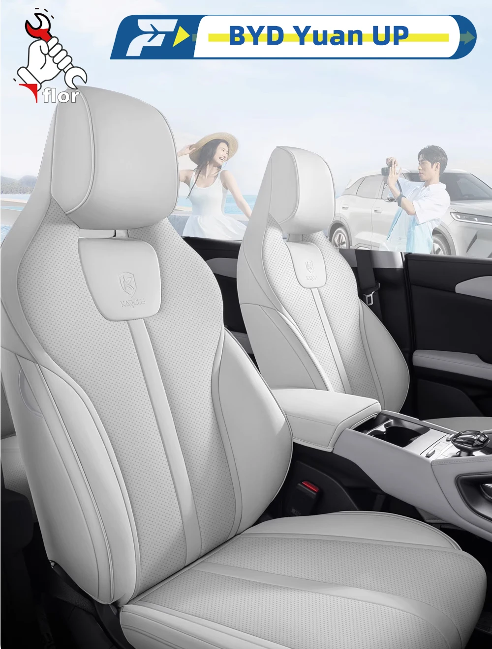 

Left-Drive Car Seat Cover For BYD Yuan UP 2025-2026 Custom Fit Seat Cover Full Surrounded Seat Cushion Seat Protection Cover