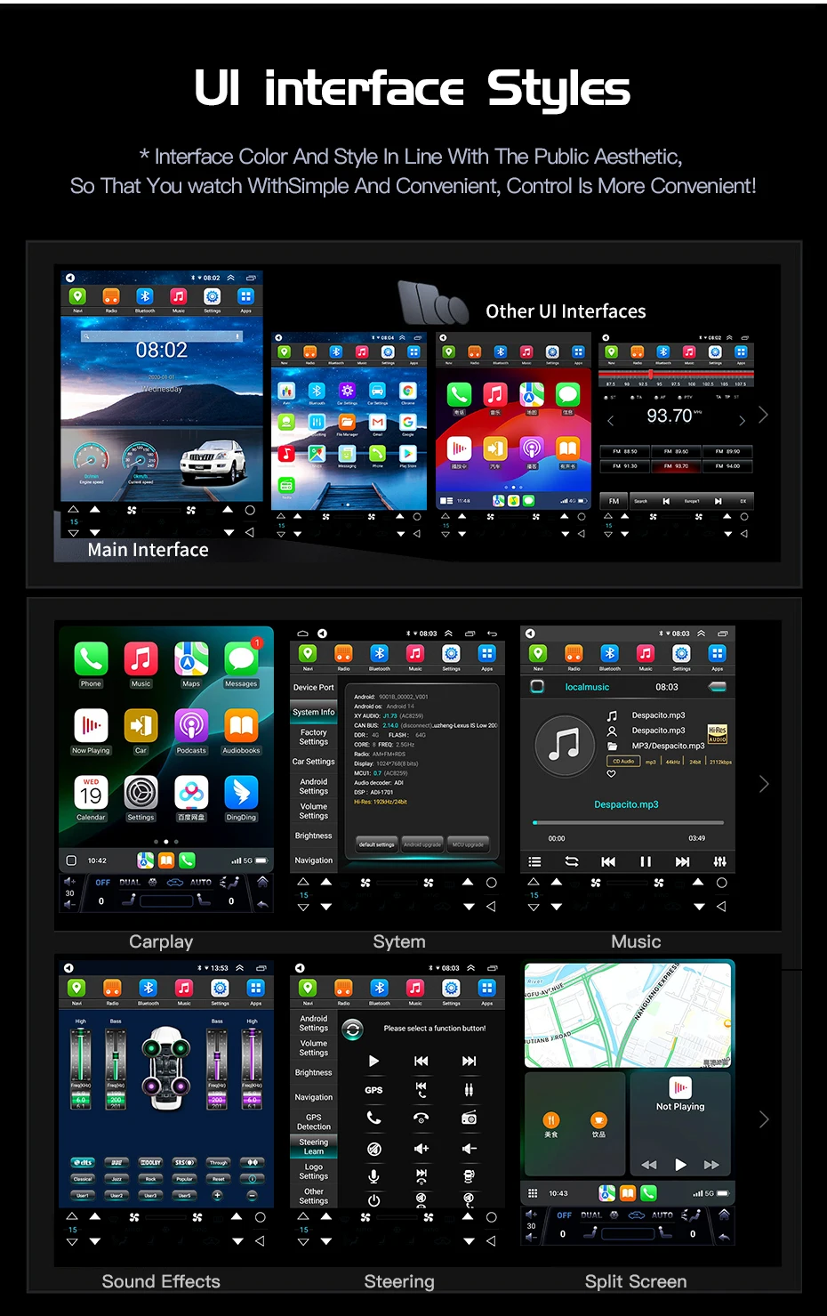 Android 14 Auto Für Ford Mustang 2015-2020 Tesla Bildschirm Auto Radio Stereo Multimedia Player GPS Navigation DSP 4G WIFI Carplay – Detail 17