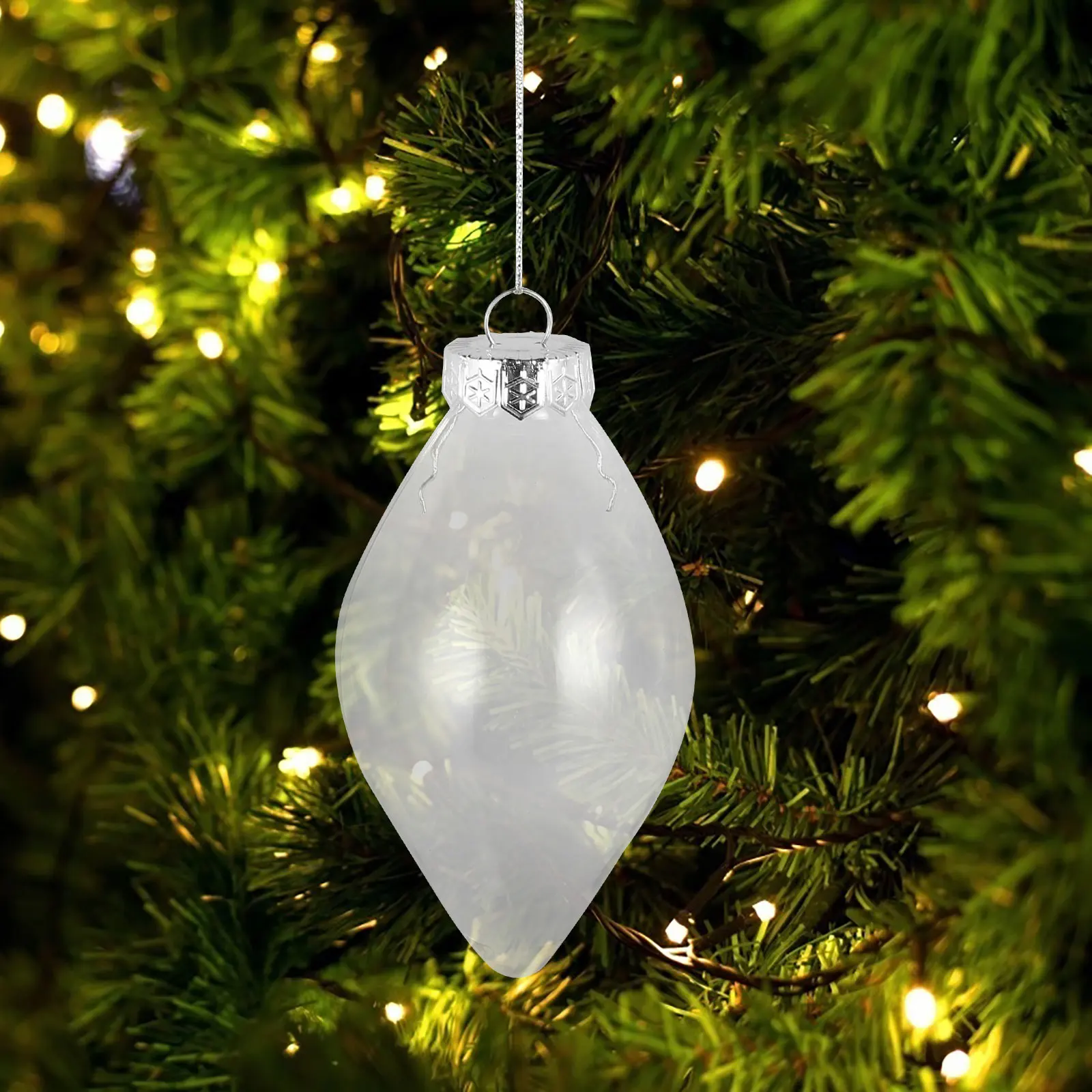 

6Pcs Christmas Ball Decorations Clear Light Bulb Plastic Ornaments Fillable Hanging Balls for Tree Wreath Garland Holiday Use