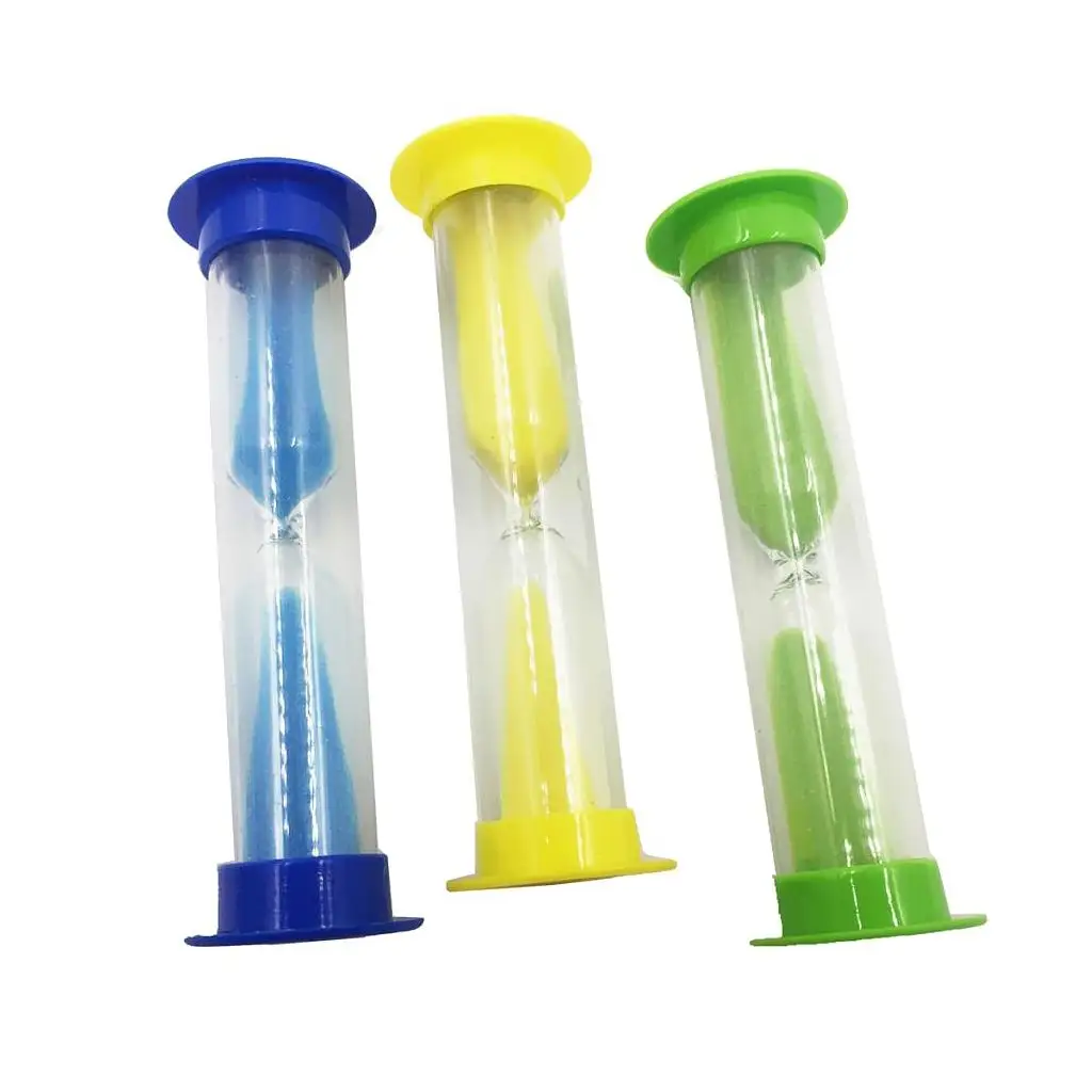 Set of 3 Sand Timer - Hourglass Sandglass Timer - Blue + Green + Yellow, 1 Minute + 3 Minutes + 5 Minutes