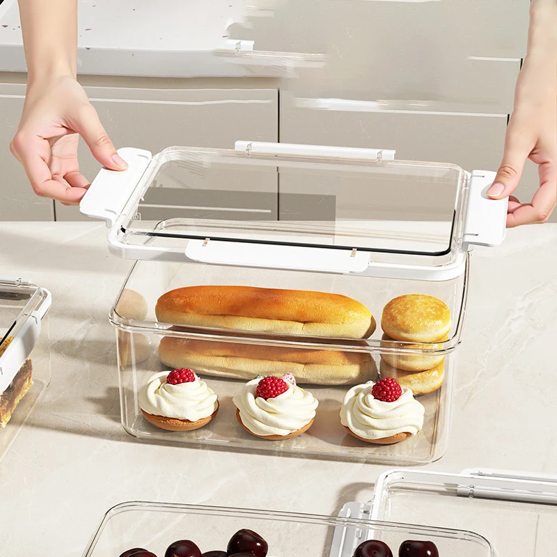 Modern Fresh-keeping Plastic Injection Food Grade Square Refrigerator Fruit Kitchen Adult Microwave Heating Vegetable Frozen Box
