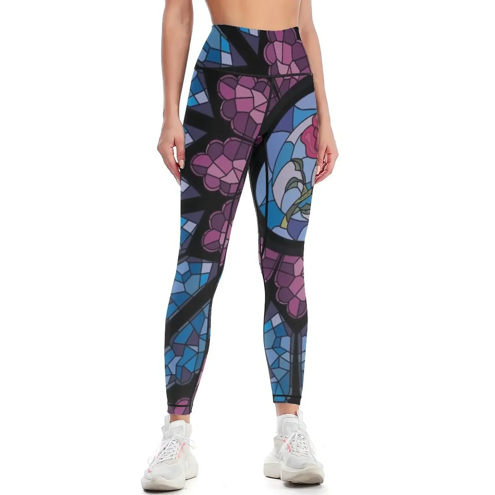 

Stained Glass Rose Leggings trousers sports for gym sport set jogging pants Womens Leggings
