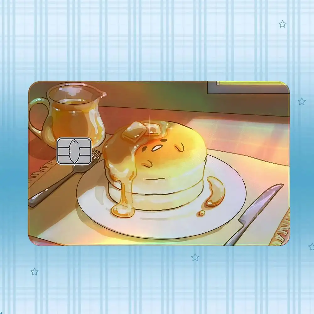 G-Gudetama Laser-Hologramm-Karten-Skin-Aufkleber für Kredit- und Debitkarten – 4 Stück/Set, wasserfester, kratzfester Schutz – Detail 9