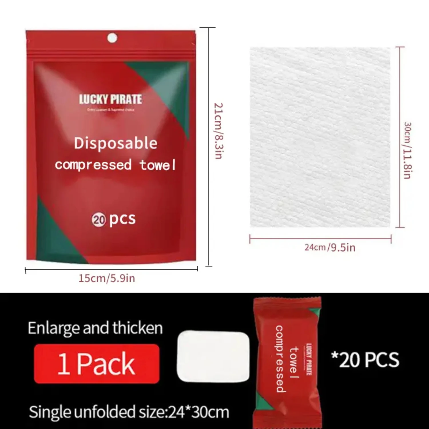 Convenient Portable Small Square Disposable Face Towel for Travel - 20pcs Thicker Compression Multipurpose Bath & Makeup Remover