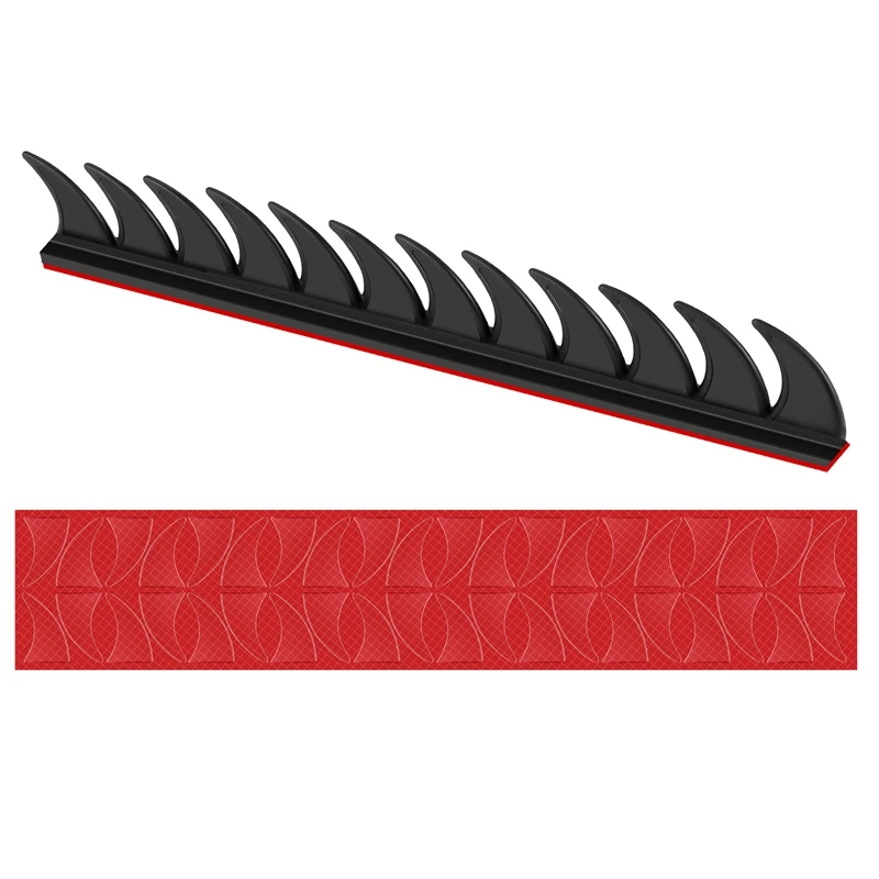 Reflective Motorcycle Helmet Mohawk Spikes Rubber With Red Helmet Decals(Helmet Not Included)